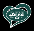 New York Jets Heart Logo Sticker Heat Transfer