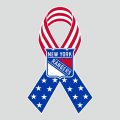 New York Rangers Ribbon American Flag logo Sticker Heat Transfer