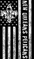 New Orleans Pelicans Black And White American Flag logo Sticker Heat Transfer