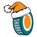 san jose sharks Hockey ball Christmas hat logo decal sticker