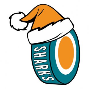 san jose sharks Hockey ball Christmas hat logo Sticker Heat Transfer