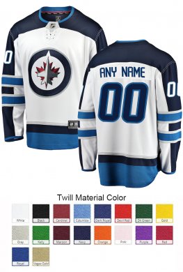 Winnipeg Jets Custom Letter and Number Kits for Away Jersey Material Twill