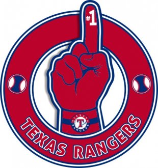 Number One Hand Texas Rangers logo decal sticker