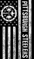 Pittsburgh Steelers Black And White American Flag logo Sticker Heat Transfer