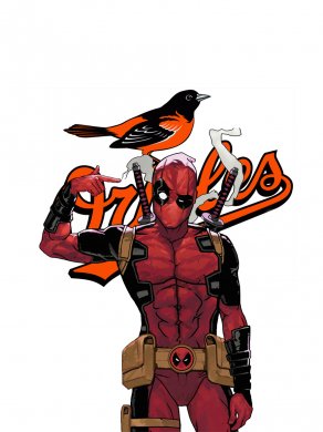 Baltimore Orioles Deadpool Logo decal sticker