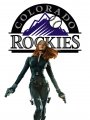 Colorado Rockies Black Widow Logo Sticker Heat Transfer