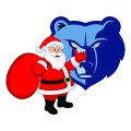 Memphis Grizzlies Santa Claus Logo Sticker Heat Transfer