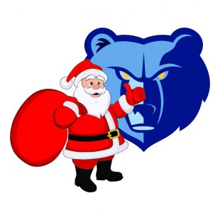 Memphis Grizzlies Santa Claus Logo Sticker Heat Transfer
