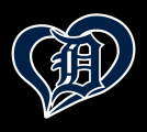 Detroit Tigers Heart Logo Sticker Heat Transfer