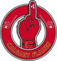 Number One Hand Calgary Flames logo Sticker Heat Transfer