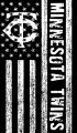 Minnesota Twins Black And White American Flag logo decal sticker