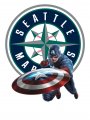 Seattle Mariners Captain America Logo Sticker Heat Transfer