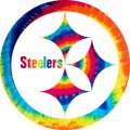 Pittsburgh Steelers rainbow spiral tie-dye logo decal sticker