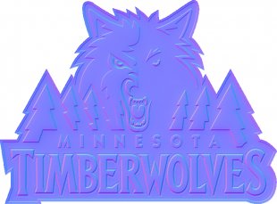 Minnesota Timberwolves Colorful Embossed Logo Sticker Heat Transfer