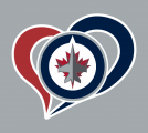 Winnipeg Jets Heart Logo Sticker Heat Transfer