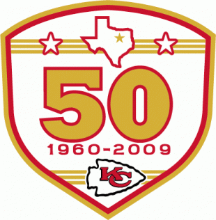 Kansas City Chiefs 2009 Anniversary Logo Sticker Heat Transfer