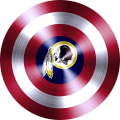 Captain American Shield With Washington Redskins Logo Sticker Heat Transfer