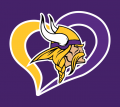 Minnesota Vikings Heart Logo Sticker Heat Transfer