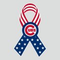 Chicago Cubs Ribbon American Flag logo Sticker Heat Transfer