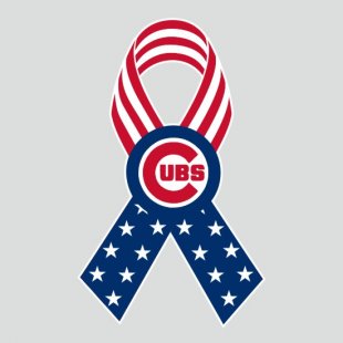 Chicago Cubs Ribbon American Flag logo Sticker Heat Transfer