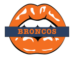 Denver Broncos Lips Logo Sticker Heat Transfer