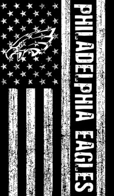 Philadelphia Eagles Black And White American Flag logo Sticker Heat Transfer