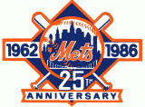 New York Mets 1986 Anniversary Logo Sticker Heat Transfer