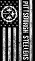 Pittsburgh Steelers Black And White American Flag logo decal sticker