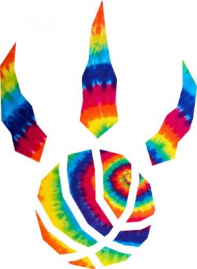 Toronto Raptors rainbow spiral tie-dye logo Sticker Heat Transfer
