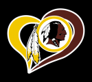 Washington Redskins Heart Logo Sticker Heat Transfer