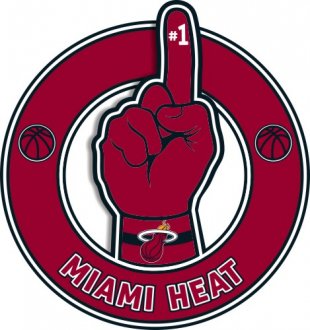 Number One Hand Miami Heat logo decal sticker