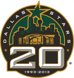 Dallas Stars 2012 13 Anniversary Logo decal sticker