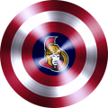Captain American Shield With Ottawa Senators Logo Sticker Heat Transfer