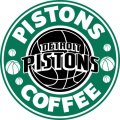 Detroit Pistons Starbucks Coffee Logo Sticker Heat Transfer