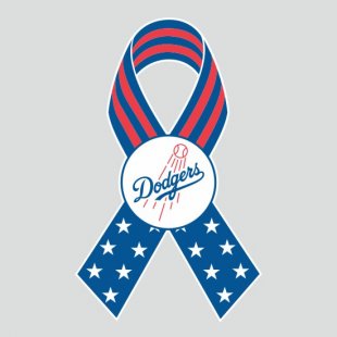 Los Angeles Dodgers Ribbon American Flag logo decal sticker