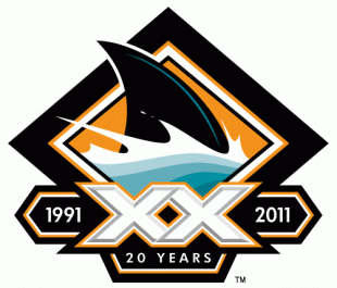 San Jose Sharks 2010 11 Anniversary Logo 05 decal sticker
