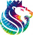 Sacramento Kings rainbow spiral tie-dye logo decal sticker