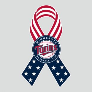 Minnesota Twins Ribbon American Flag logo decal sticker