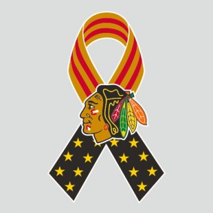 Chicago Blackhawks Ribbon American Flag logo Sticker Heat Transfer