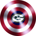 Captain American Shield With Green Bay Packers Logo decal sticker
