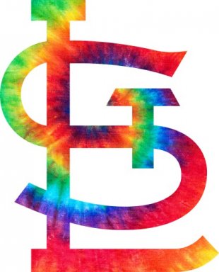 St. Louis Cardinals rainbow spiral tie-dye logo decal sticker