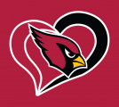 Arizona Cardinals Heart Logo Sticker Heat Transfer