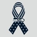 Seattle Seahawks Ribbon American Flag logo decal sticker