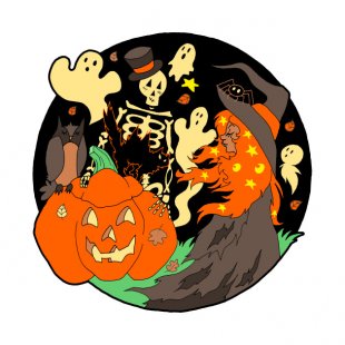 Halloween Logo 50 Sticker Heat Transfer