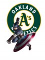 Oakland Athletics Captain America Logo Sticker Heat Transfer