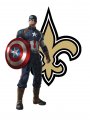 New Orleans Saints Captain America Logo Sticker Heat Transfer
