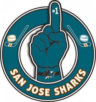 Number One Hand San Jose Sharks logo decal sticker
