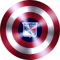 Captain American Shield With New York Rangers Logo Sticker Heat Transfer