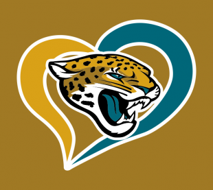 Jacksonville Jaguars Heart Logo Sticker Heat Transfer