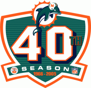 Miami Dolphins 2005 Anniversary Logo Sticker Heat Transfer
